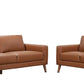 THORNA 2-SEATER + 3-SEATER  REAL LEATHER SOFA SET COGNAC