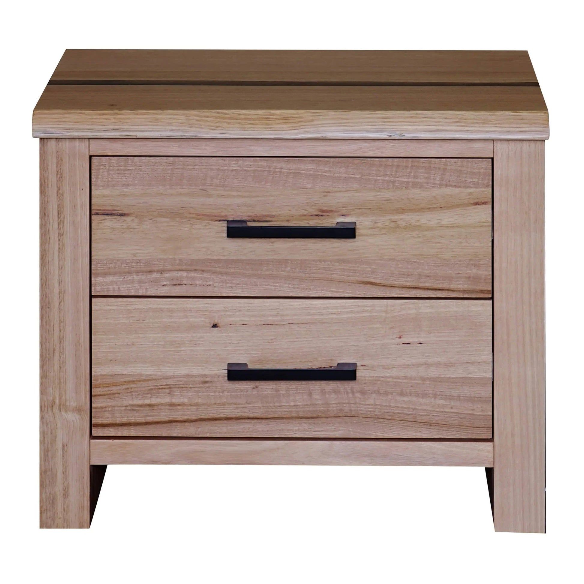COLHAM MESSMATE TIMBER 2 DRAWER BEDSIDE TABLE NATURAL - MyChocolateWood
