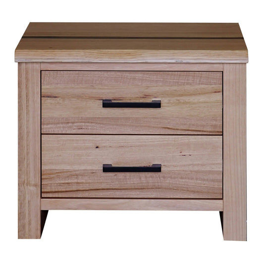 COLHAM MESSMATE TIMBER 2 DRAWER BEDSIDE TABLE NATURAL - MyChocolateWood