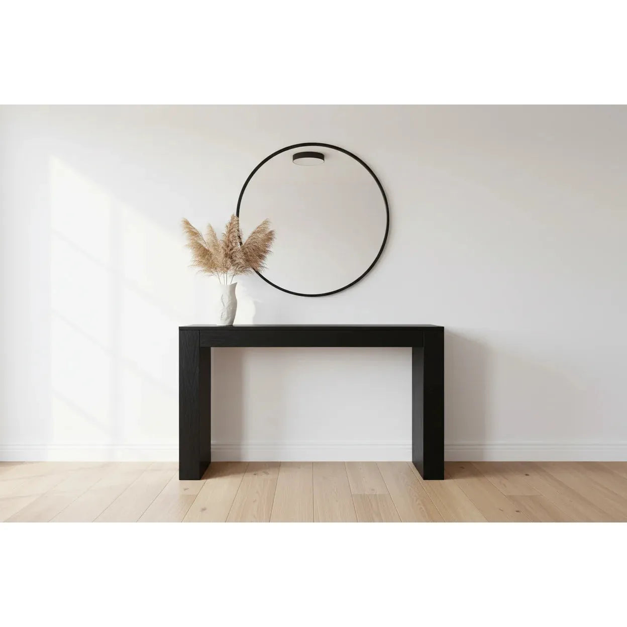 Hudson Solid Mindi Timber 1-Drawer Console Table / Hall Table 120cm in Black - Chocolate Wood