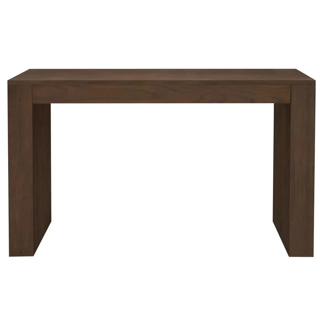 Hudson Solid Mindi Timber 1-Drawer Console Table / Hall Table 120cm in Walnut - Chocolate Wood