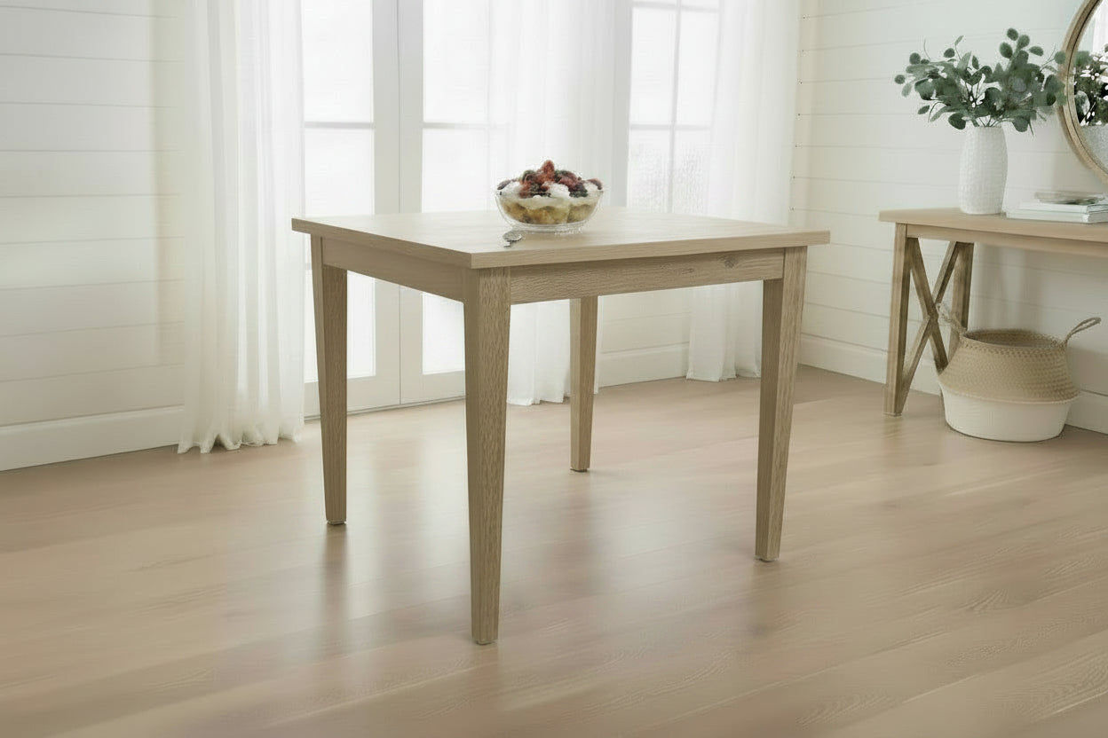 TARA 4-SEATER SQUARE DINING TABLE IN SOLID OAK WITH A NATURAL FINISH 90CM - MyChocolateWood