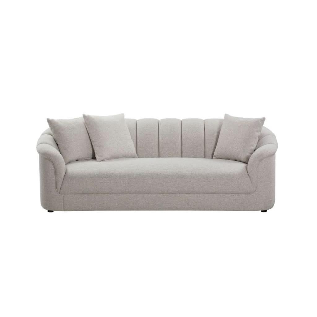 MACKENZIE LEATHER 2-SEATER SOFA - LIGHT GREY - MyChocolateWood