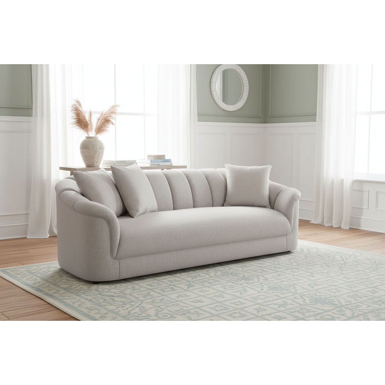 CORSINI FABRIC 3-SEATER SOFA - BEIGE - MyChocolateWood