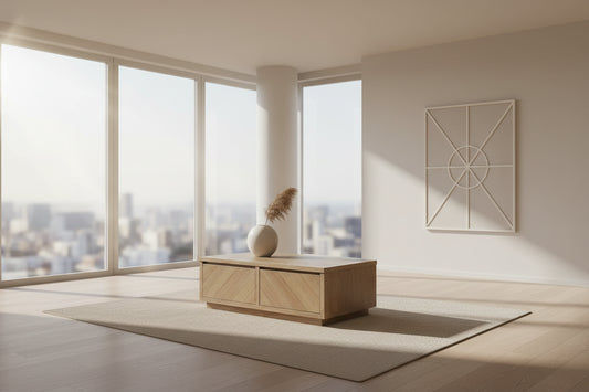 MONTCLAIRE PARQUETRY TIMBER COFFEE TABLE NATURAL - MyChocolateWood