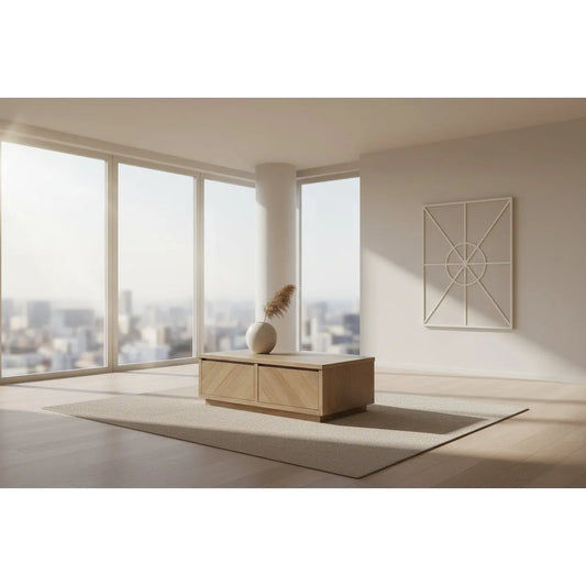 MONTCLAIRE PARQUETRY TIMBER COFFEE TABLE NATURAL - MyChocolateWood