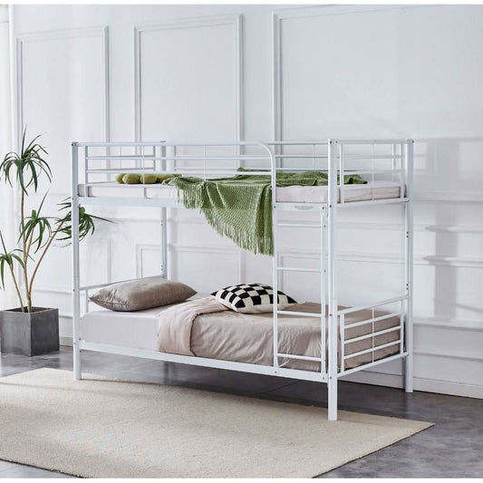 CURZON SINGLE OVER SINGLE BUNK BEDS WHITE - MyChocolateWood