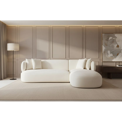BEECHAM MODULAR 3-SEATER CORNER SOFA WITH RHF CHAISE - NATURAL CHENILLE