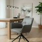 Reece Fabric Swivel Dining Armchair / Accent Chair in Grey