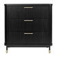 Pembroke Oak 3-Drawer Chest of Drawers in Black - Chocolate Wood