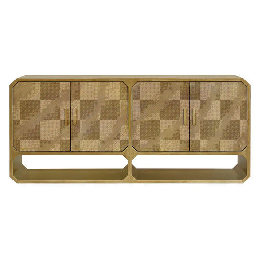 DELGARDO 4-DOOR BUFFET/SIDEBOARD BRUSHED ANTIQUE GOLD - MyChocolateWood