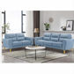 Viggo 2-Seater + 3-Seater Leather Sofa Set in Blue
