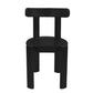 Delphine Solid Mahogany Timber Dining Chair in Black - Chocolate Wood