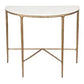 SOREN MARBLE DEMILUNE TABLE/ACCENT TABLE - BRASS FRAME 90CM - MyChocolateWood
