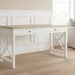 CHRISTA HAMPTON SOLID ACACIA 2-DOOR DESK  LIGHT OAK TOP/WHITE BASE - MyChocolateWood