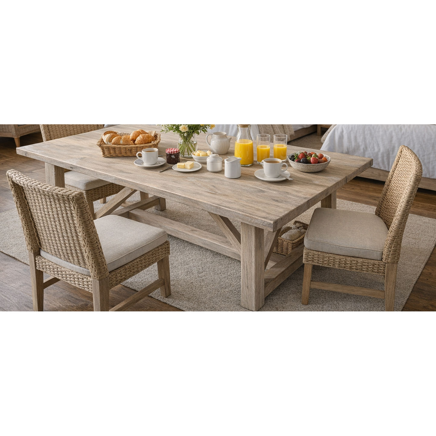 NEVANA RECYCLED ELM TIMBER DINING TABLE 300CM