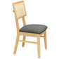 Hadleigh Oak & Rattan Dining Chair in Natural / Charcoal - Chocolate Wood