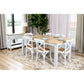 CHRISTA HAMPTON  SOLID ACACIA DINING TABLE WITH 6 WHITE MELROSE CHAIRS 7 PIECE DINING SET - MyChocolateWood