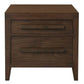 Dion Mindi Wood 2-Drawer Bedside Table in Walnut - Chocolate Wood