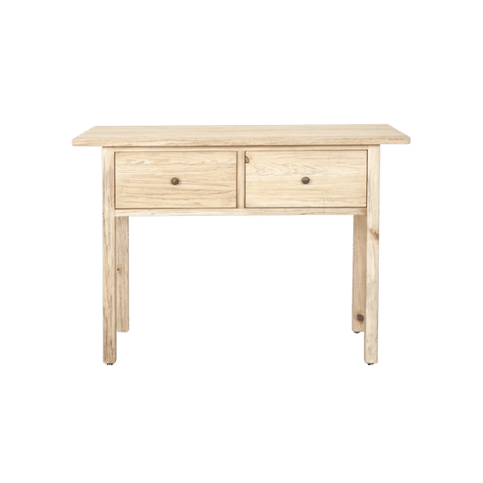 JOELLE 2-DRAWER CONSOLE TABLE/HALL TABLE DISTRESSED NATURAL - MyChocolateWood