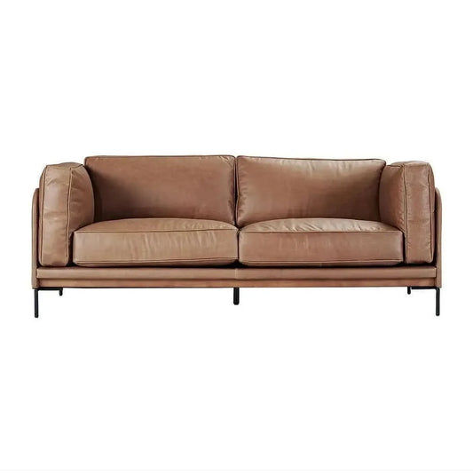 DAVIEN DARK BROWN 2.5 SEATER SOFA TOP GRAIN COW LEATHER