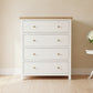 CHRISTA HAMPTON SOLID ACACIA 4 DRAWER TALLBOY CHEST OF 4 DRAWERS LIGHT OAK TOP WHITE BASE - MyChocolateWood