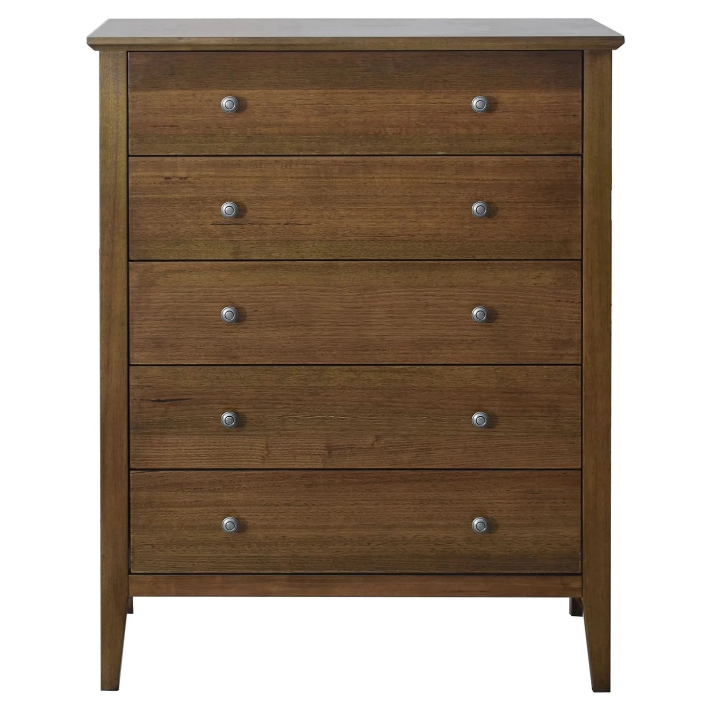 ROSHAN MESSMATE 5-DRAWER TALLBOY/CHEST OF DRAWERS NATURAL LIGHT SMOKE COLOUR