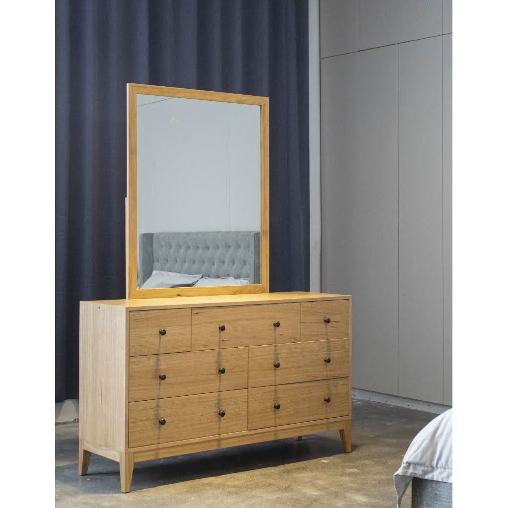 NERISSA MESSMATE 7 DRAWER DRESSER CHEST OF 7 DRAWERS  NATURAL - MyChocolateWood