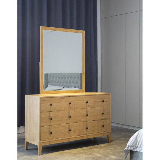 NERISSA MESSMATE 7 DRAWER DRESSER CHEST OF 7 DRAWERS  NATURAL - MyChocolateWood