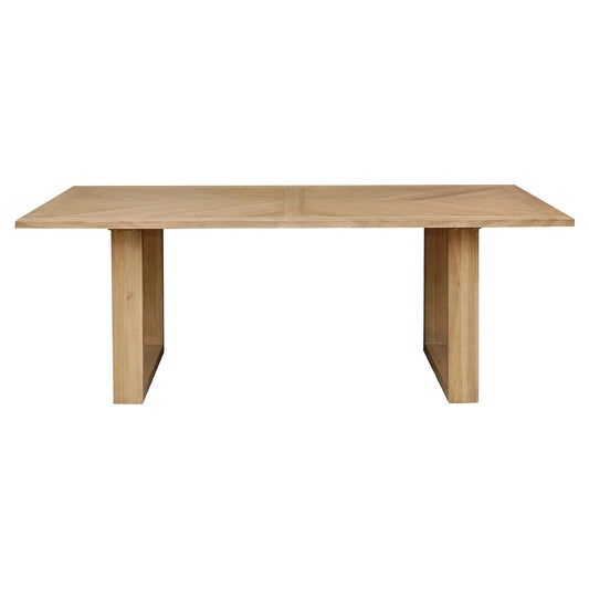 MONTCLAIRE TIMBER DINING TABLE - PARQUETRY TOP - NATURAL 240CM - MyChocolateWood