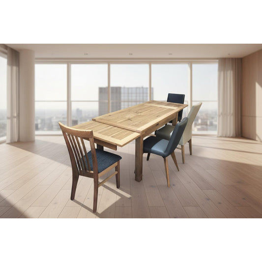Dari Solid Tassie Oak Side Extension Dining Table, 150 / 200 / 250cm - Chocolate Wood