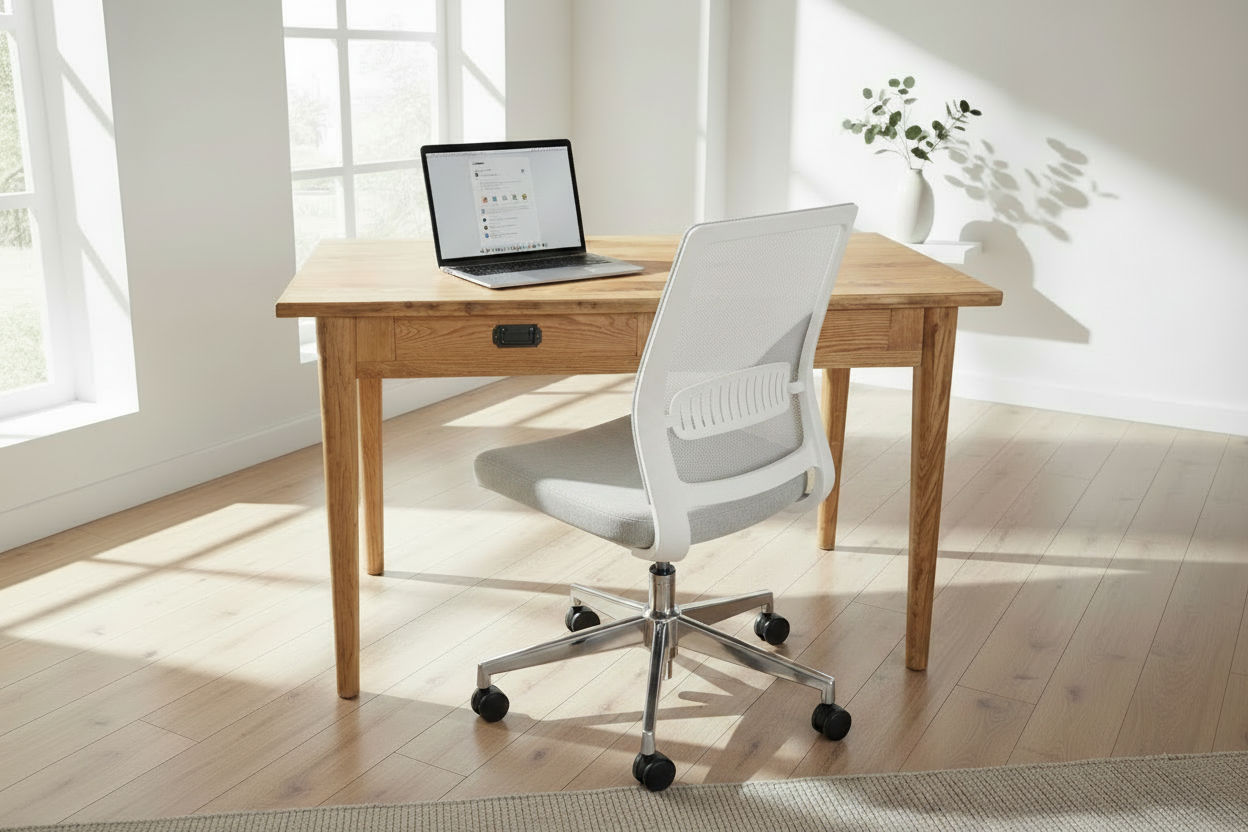 FITAN SOLID OAK 2-DRAWER DESK 120CM NATURAL - MyChocolateWood