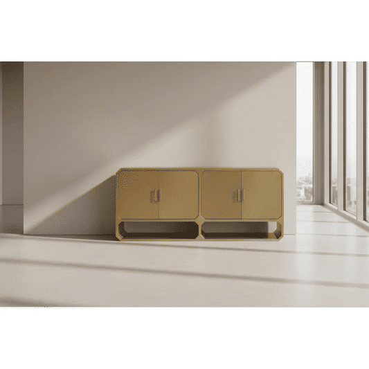 DELGARDO 4-DOOR BUFFET/SIDEBOARD BRUSHED ANTIQUE GOLD - MyChocolateWood