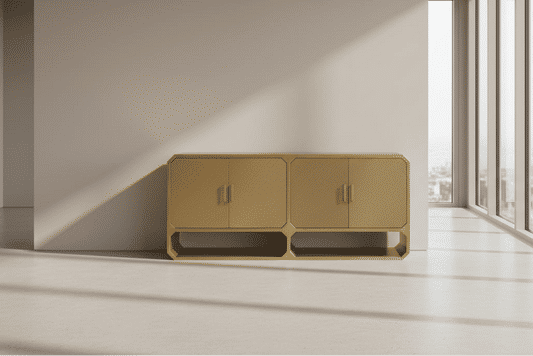 DELGARDO 4-DOOR BUFFET/SIDEBOARD BRUSHED ANTIQUE GOLD - MyChocolateWood