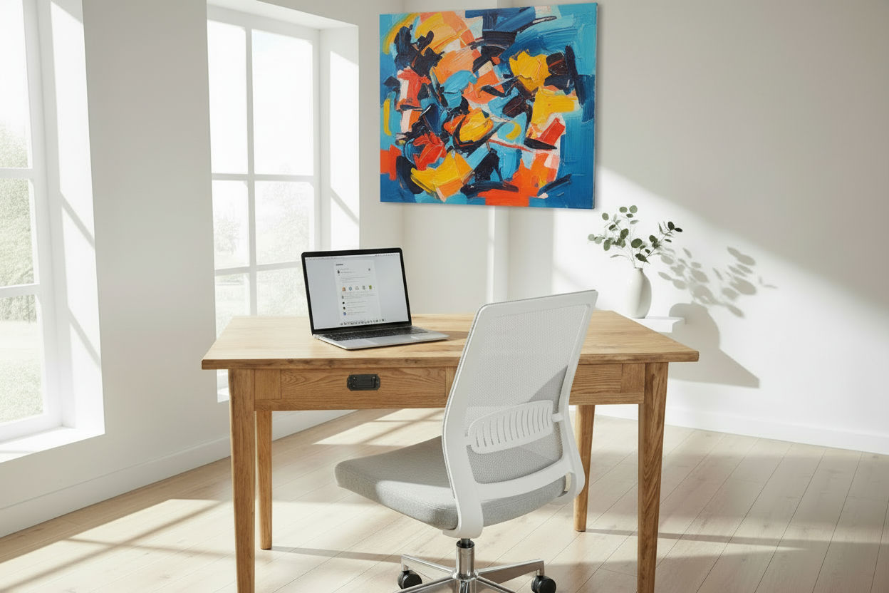 FITAN SOLID OAK 2-DRAWER DESK 120CM NATURAL - MyChocolateWood