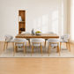 Denby 9 Pce. Messmate Timber Dining Table Light Smoke 210cm/8 Dolores Fabric Dining Chairs