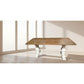 Kensit Hamptons Recycled Elm Parquetry Dining Table, 200cm with White Legs - Chocolate Wood