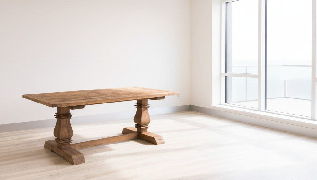 RHIANNON FARMHOUSE HAMPTON STYLE RUSTIC DINING TABLE IN 200CM - MyChocolateWood