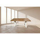 Kensit Hamptons Recycled Elm Parquetry Dining Table, 245cm with White Legs - Chocolate Wood