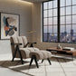 PELLERIN FABRIC ARMCHAIR & MATCHING STOOL FAWN - MyChocolateWood