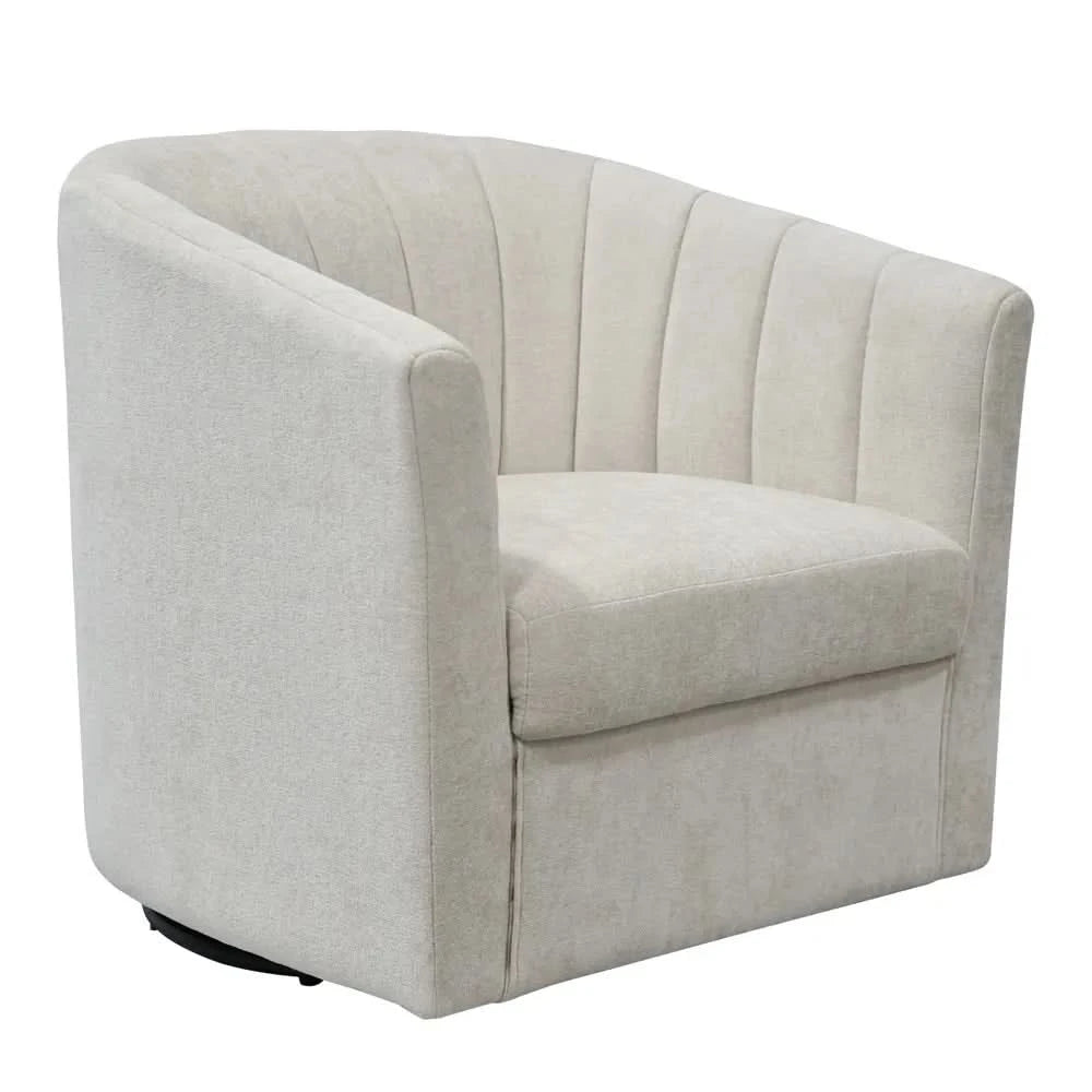 WINTHROP SWIVEL ARMCHAIR CHAIR/OCCASIONAL FAWN CHENILLE - MyChocolateWood