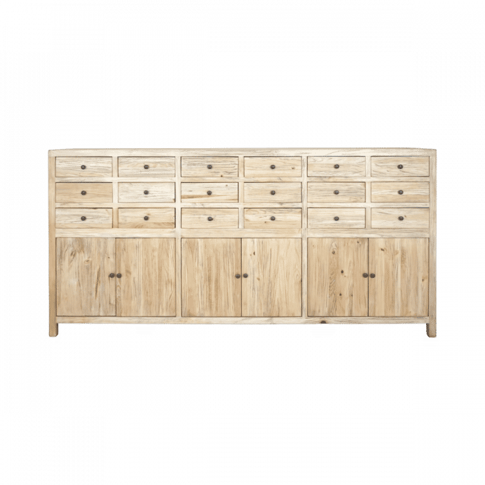 JOELLE 18-DRAWER 6-DOOR FILE CABINET DISTRESSED NATURAL - MyChocolateWood