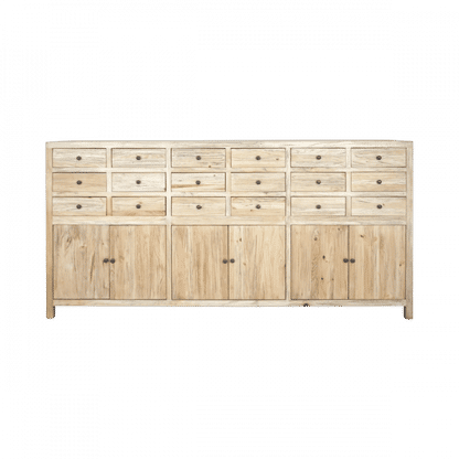 JOELLE 18-DRAWER 6-DOOR FILE CABINET DISTRESSED NATURAL - MyChocolateWood