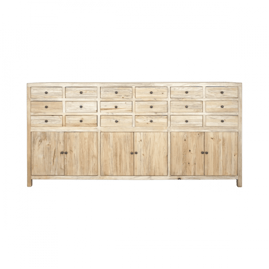 JOELLE 18-DRAWER 6-DOOR FILE CABINET DISTRESSED NATURAL - MyChocolateWood