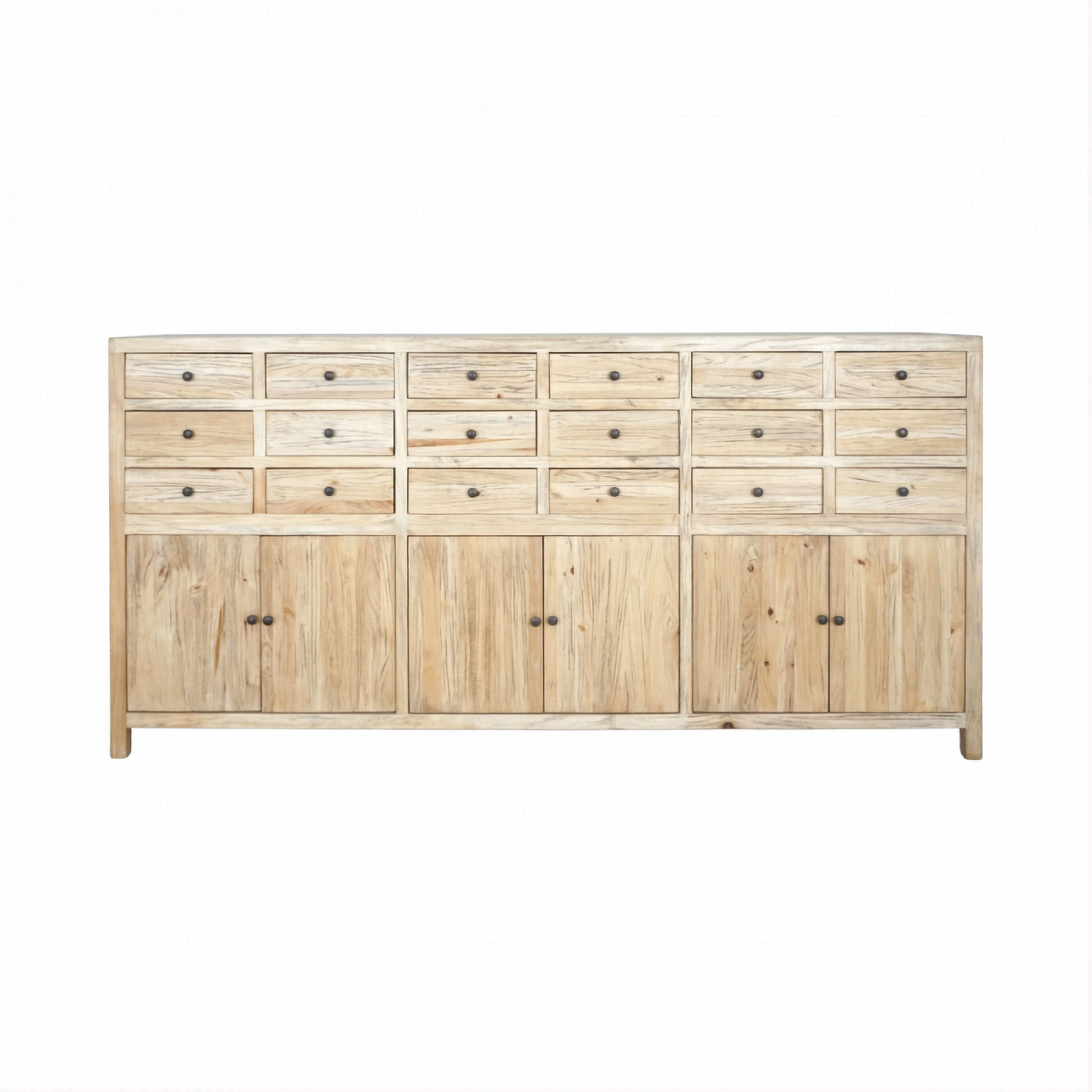 Joelle 18-Drawer 6-Door File Cabinet in Distressed Natural - Chocolate Wood