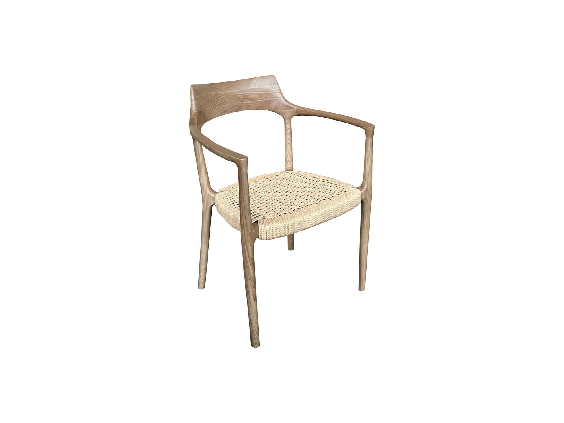 FINNIGAN DINING CHAIR/ARMCHAIR - ASHWOOD & WOVEN ROPE - MyChocolateWood