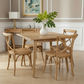 FITAN SOLID OAK SQUARE DINING TABLE (90 X 90) NATURAL + 4 MELROSE SOLID OAK CROSSBACK CHAIRS NATURAL - MyChocolateWood