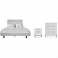 Farah 4-Piece Solid Acacia Bedroom Suite — Bed, Tallboy & 2 Bedside Tables