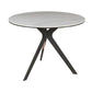 Flicker Ceramic Glass Side Table / Lamp Table 60cm in White - Chocolate Wood