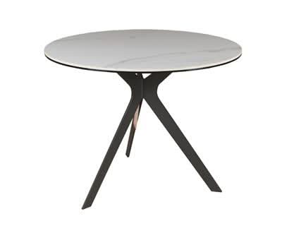 Flicker Ceramic Glass Side Table / Lamp Table 60cm in White - Chocolate Wood